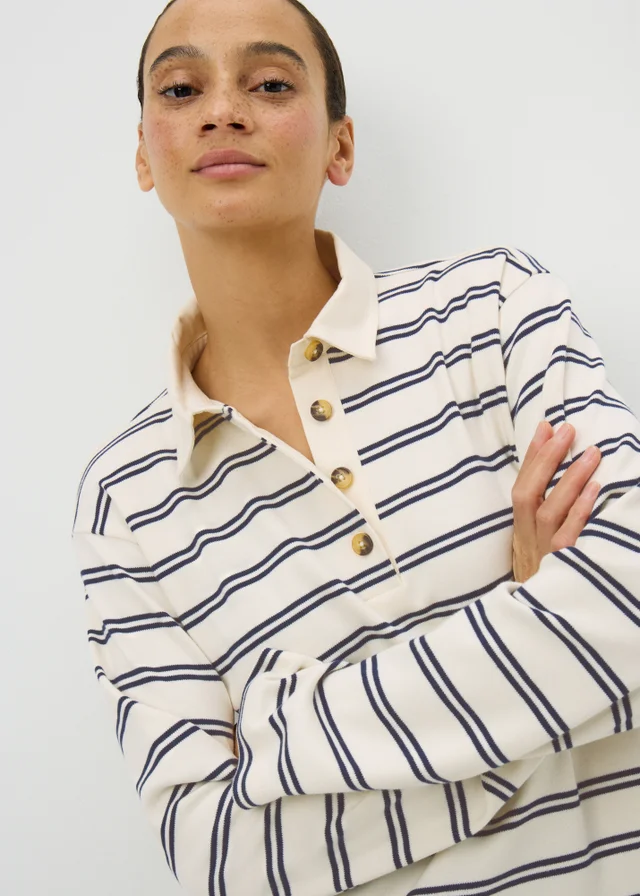 Cream Stripe Rugby Top