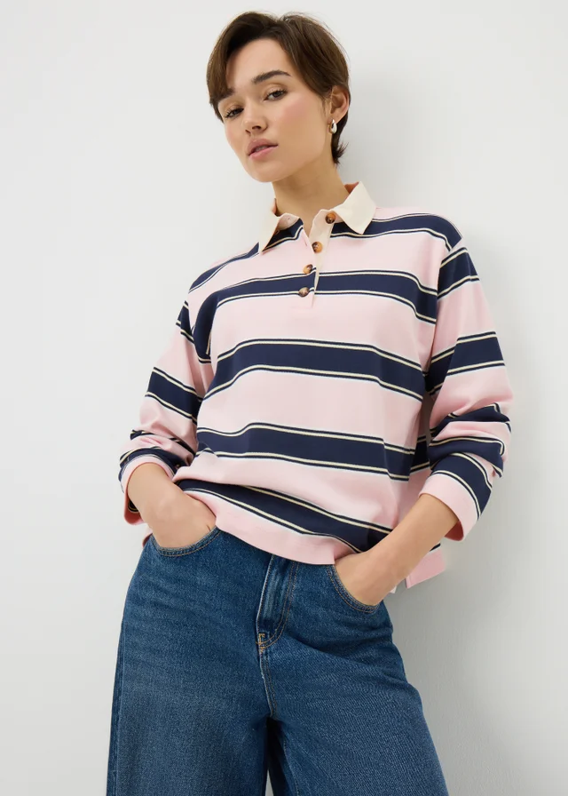 Pink Stripe Rugby Top