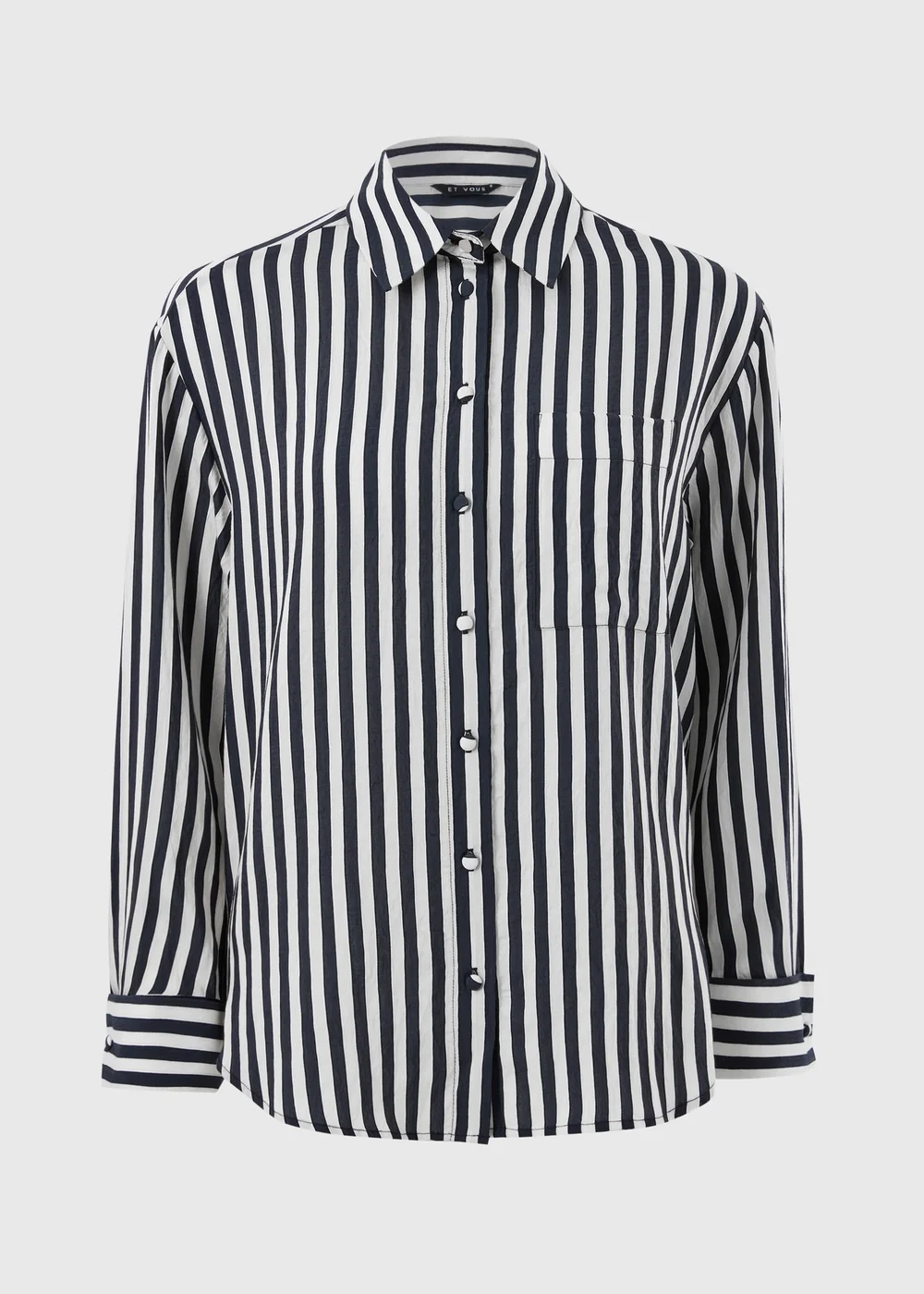 Et Vous Navy Stripe Shirt - Size 8 Image 1