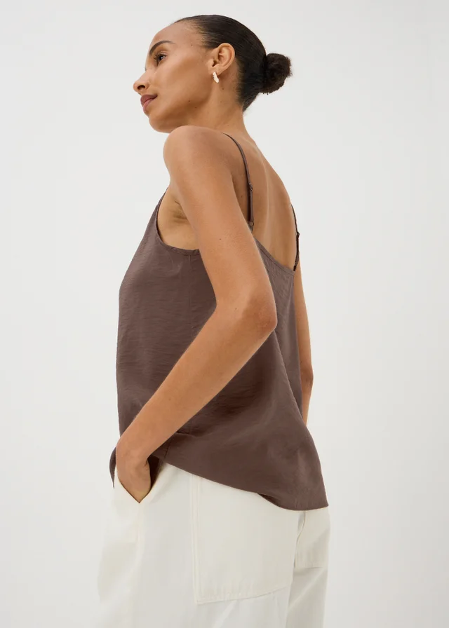 Chocolate Brown Ruched Cami Top