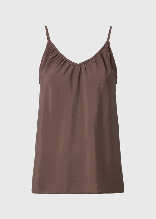Chocolate Brown Ruched Cami Top - 28 Image 3