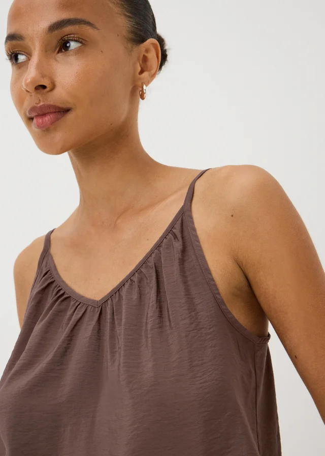 Chocolate Brown Ruched Cami Top
