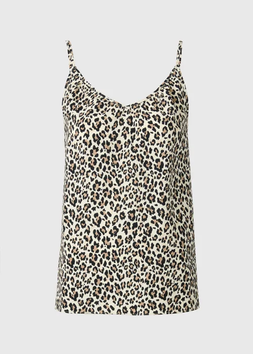 Brown Leopard Print Ruched Cami Top - 26 Image 3