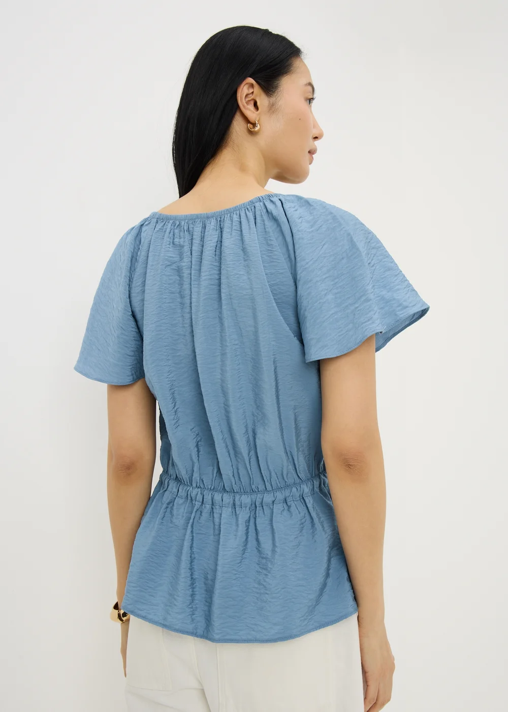 Blue Angel Sleeve Tie Waist Shirt - 8 Image 2