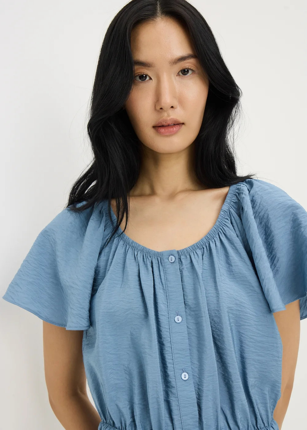Blue Angel Sleeve Tie Waist Shirt - 8 Image 3