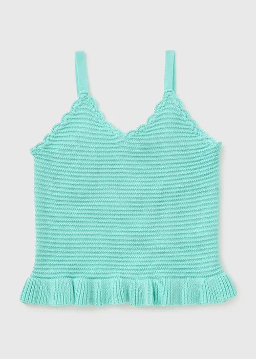 Girls Green Knitted Vest (7-15yrs) - Age 7 Years Image 1