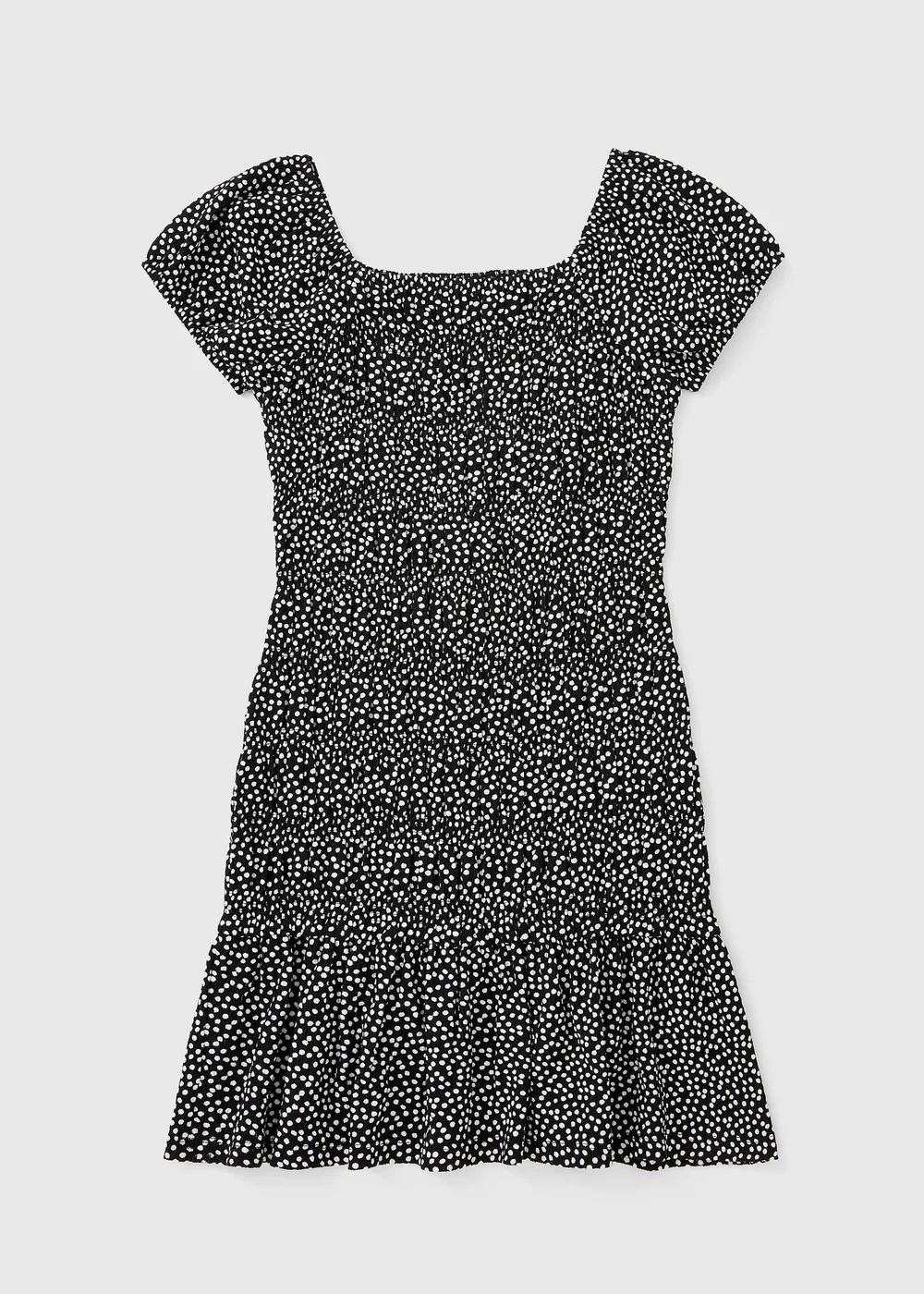 Girls Black Polka Dot Crinkle Dress (7-15yrs) - 7 Yrs Image 1