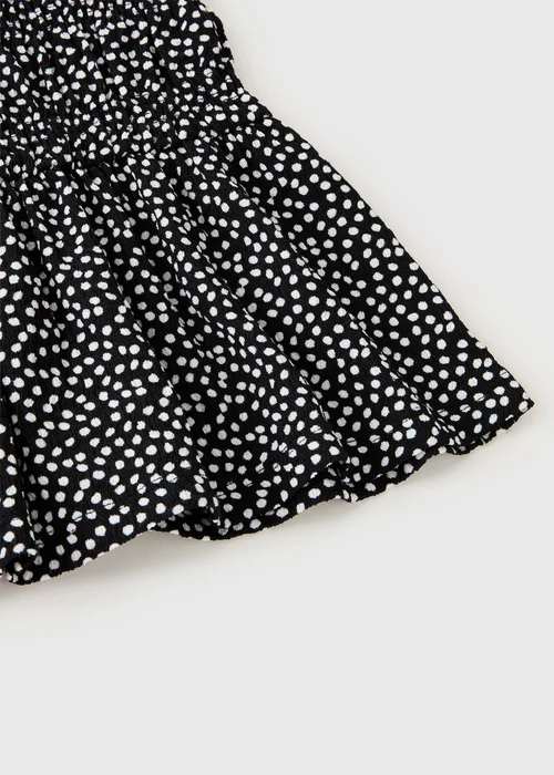 Girls Black Polka Dot Crinkle Dress (7-15yrs) - 7 Yrs Image 2