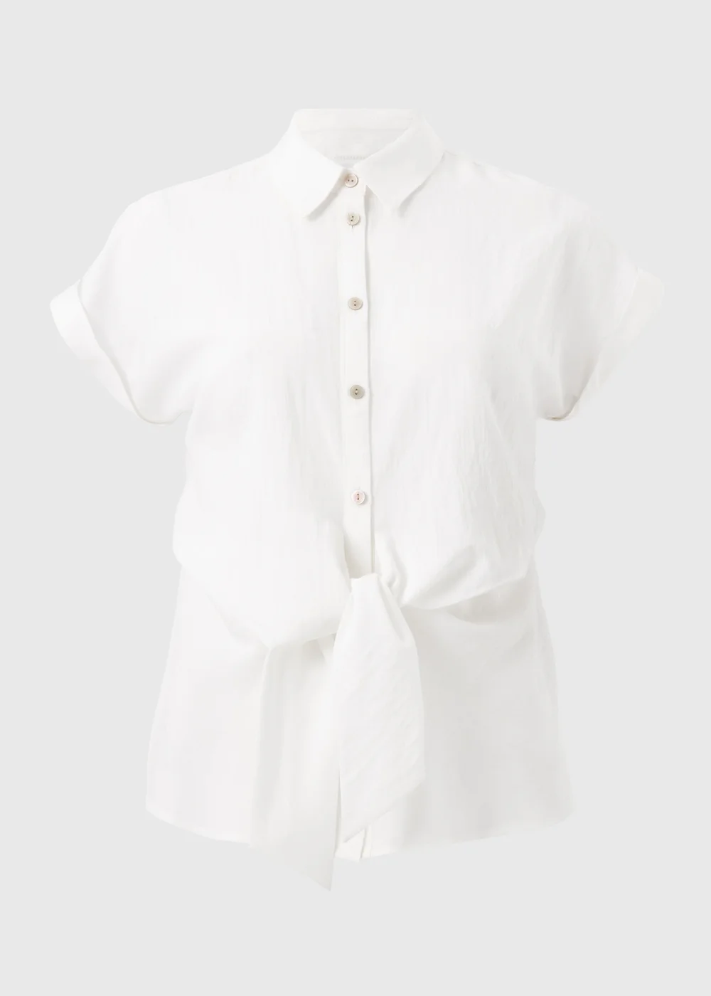 Et Vous White Tie Front Blouse - Size 8 Image 1