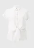 Et Vous White Tie Front Blouse - Size 8 Image 1
