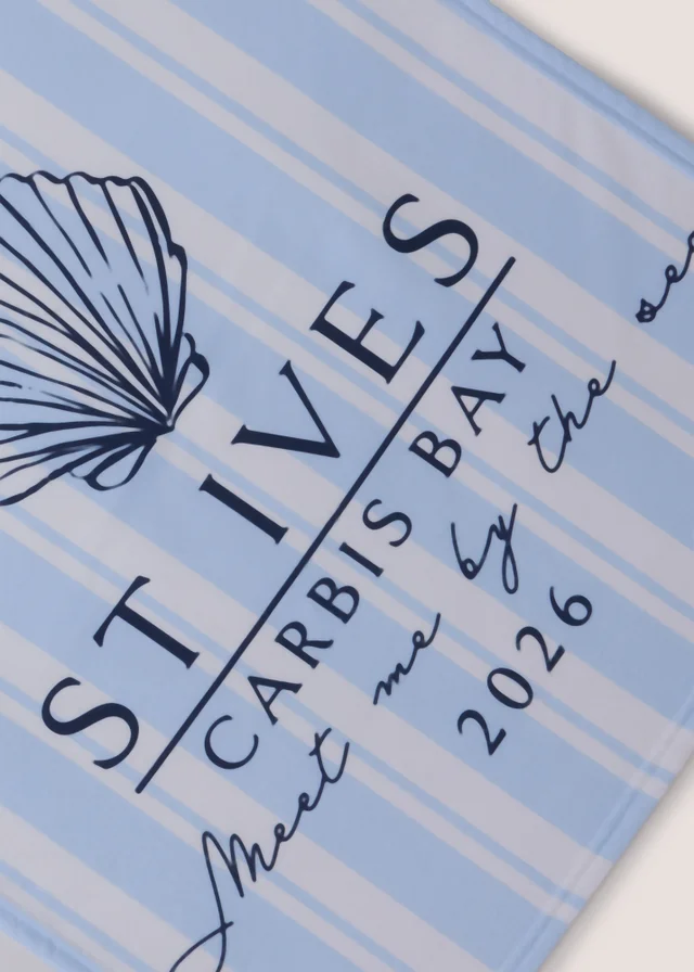 Blue St Ives Printed Hand Towel