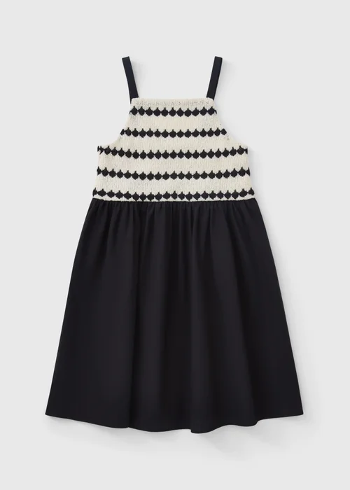 Girls Black Knitted Strappy Dress (7-15yrs) - 7 Yrs Image 1