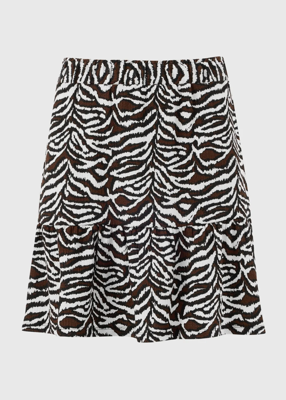 Chocolate Brown Zebra Print Jersey Mini Skirt - 22 Image 2