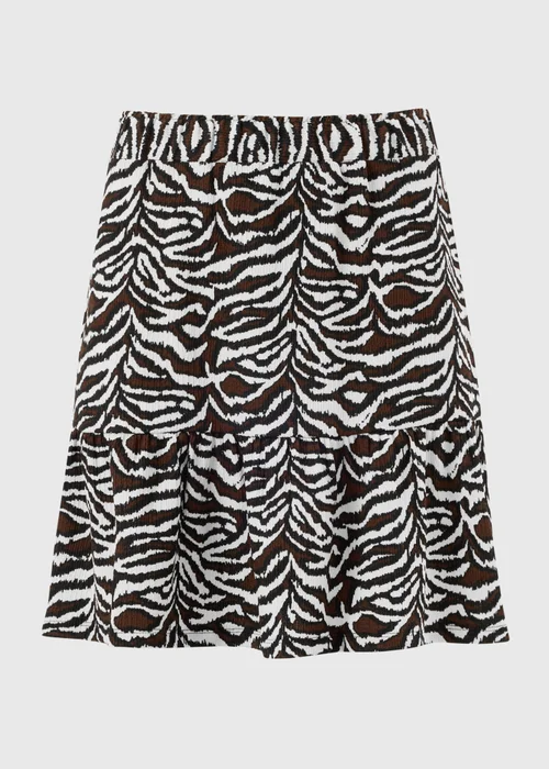 Chocolate Brown Zebra Print Jersey Mini Skirt - 22 Image 2