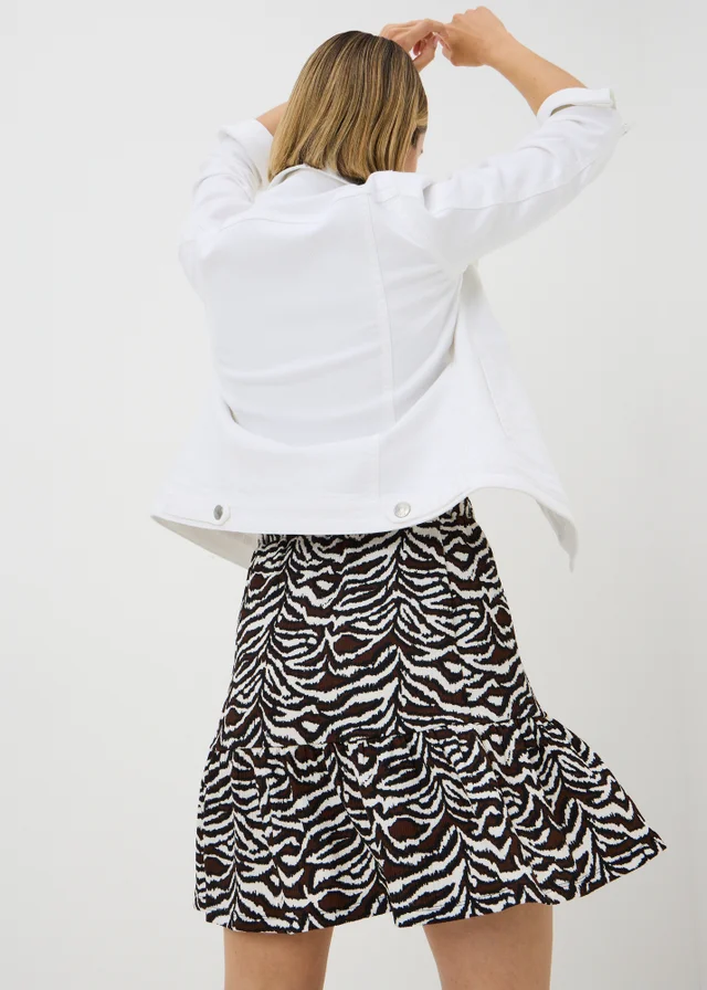 Chocolate Brown Zebra Print Jersey Mini Skirt
