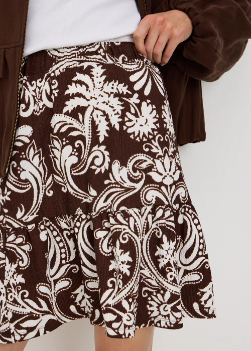 Taupe Abstract Print Jersey Mini Skirt - 20 Image 3