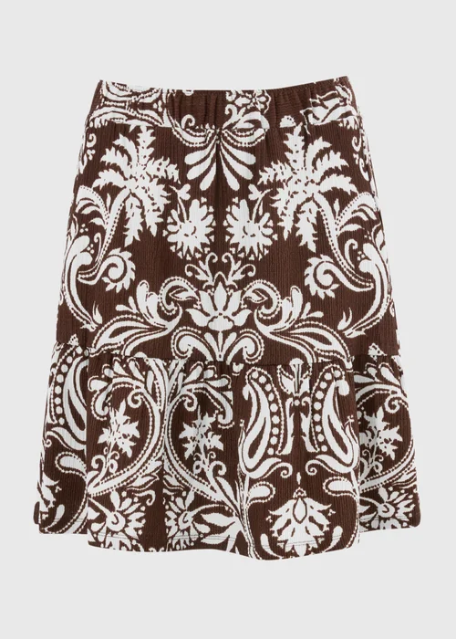 Taupe Abstract Print Jersey Mini Skirt - 20 Image 4
