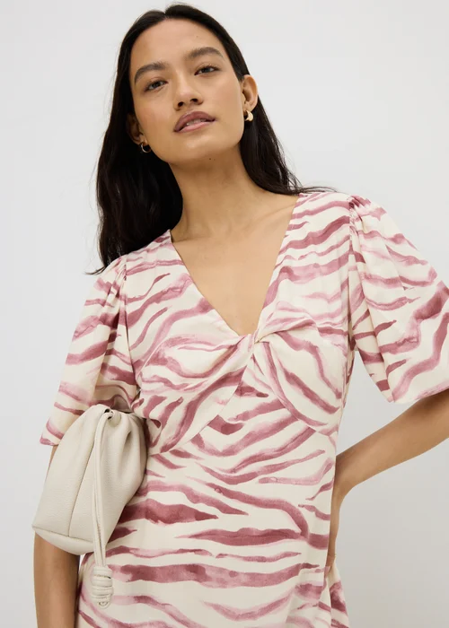 Pink Zebra Print Mini Tea Dress - 10 Image 2