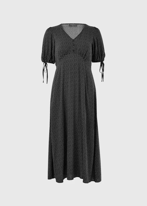 Black Spot Print Midi Tea Dress - 18 Image 4