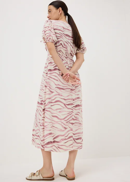 Pink Zebra Print Midi Tea Dress - 10 Image 3