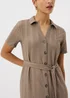 Mocha Textured Midaxi Shirt Dress - Size 8 Image 3