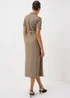 Mocha Textured Midaxi Shirt Dress - Size 8 Image 2