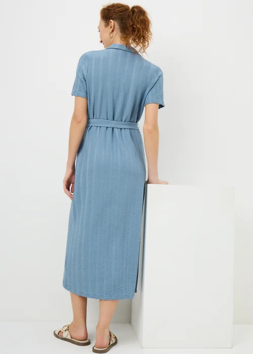 Blue Textured Midaxi Shirt Dress - 26 Image 2
