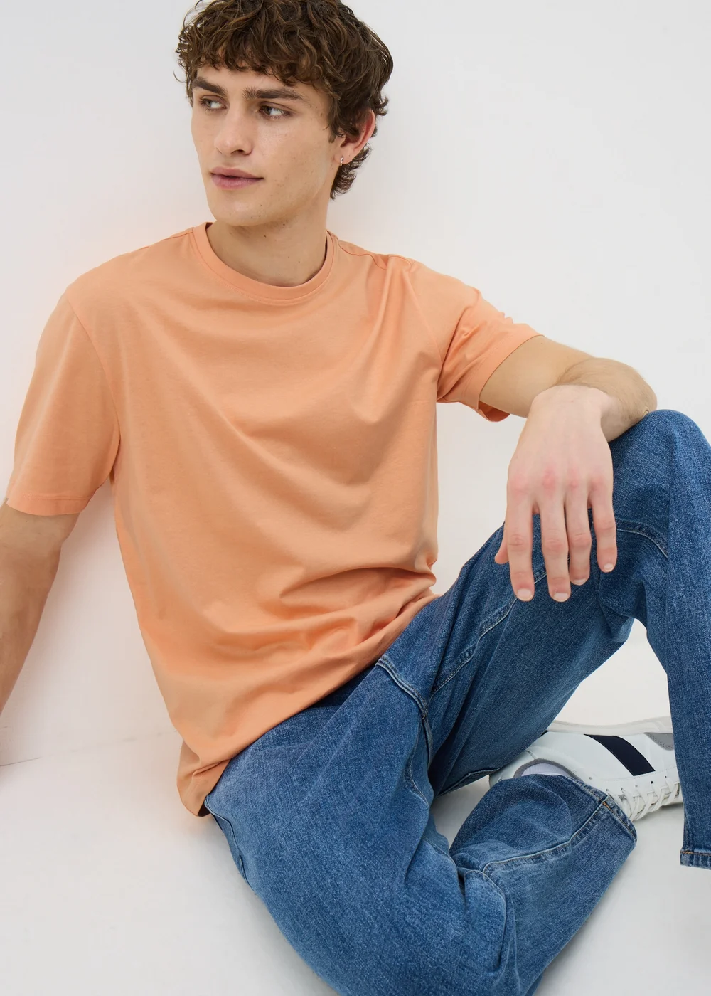 Peach Essential Crew Neck T-Shirt - XS Image 1