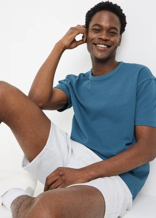 Mid Blue Heavy Weight T-Shirt - S Image 1