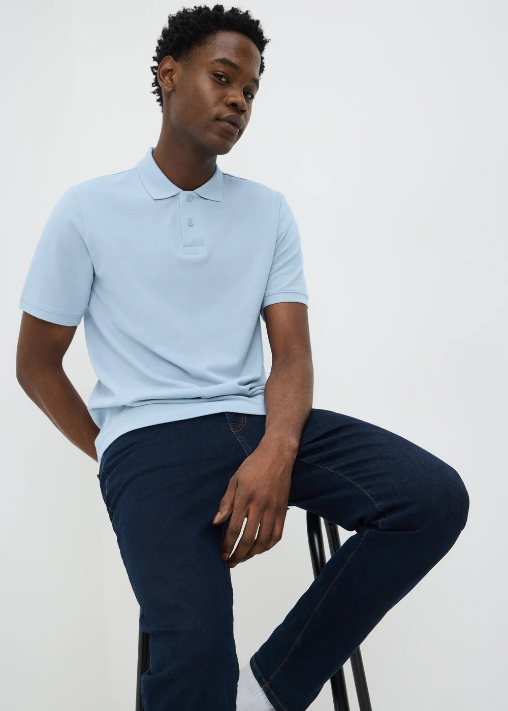 Baby Blue Essential Polo Shirt - XS Image 1