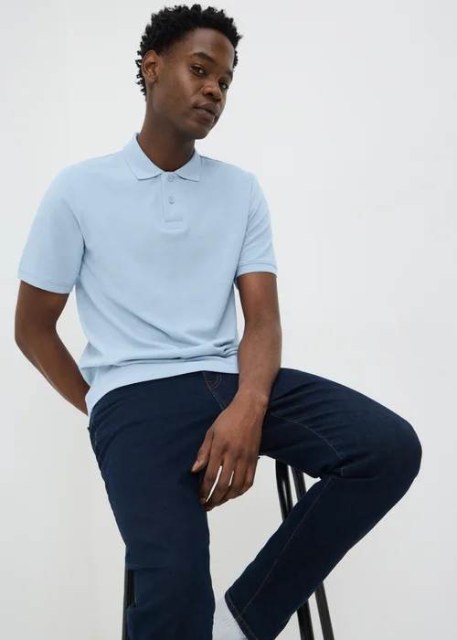 Baby Blue Essential Polo Shirt - XS Image 1
