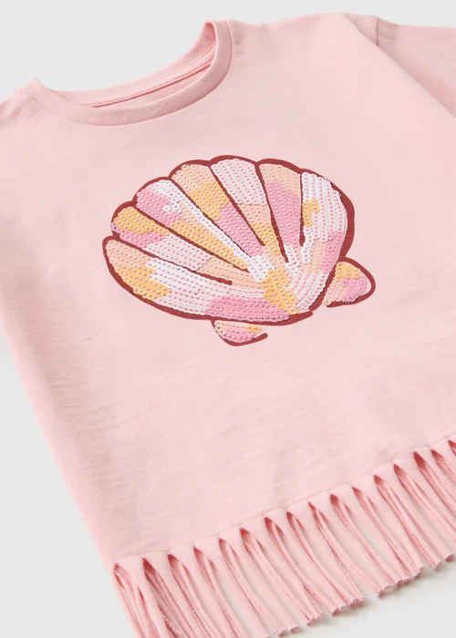 Girls Pink Sequin Shell T-Shirt (1-7yrs) - 1 to 1 half years Image 2