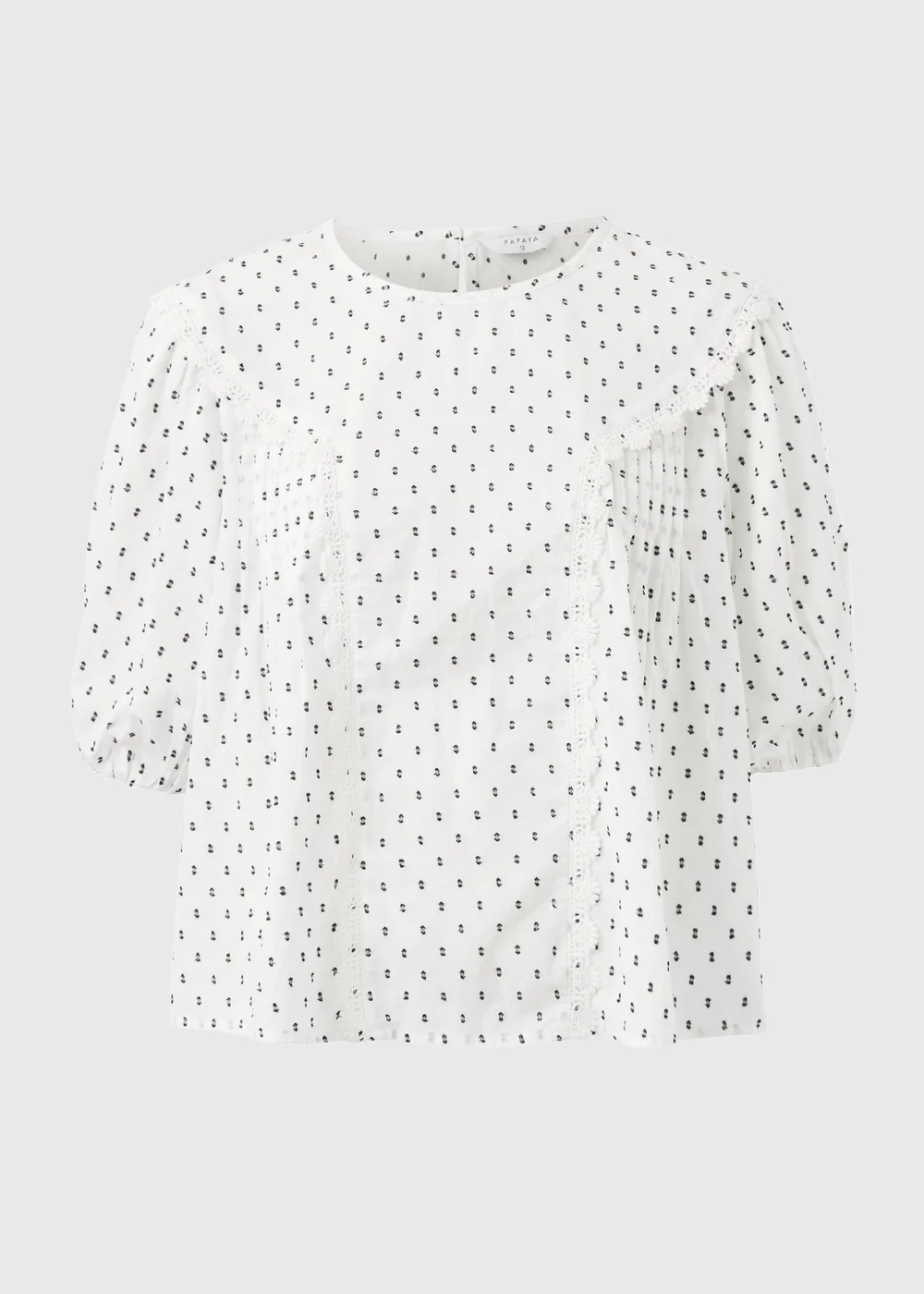 Cream Dobby Smock Blouse - 8 Image 4