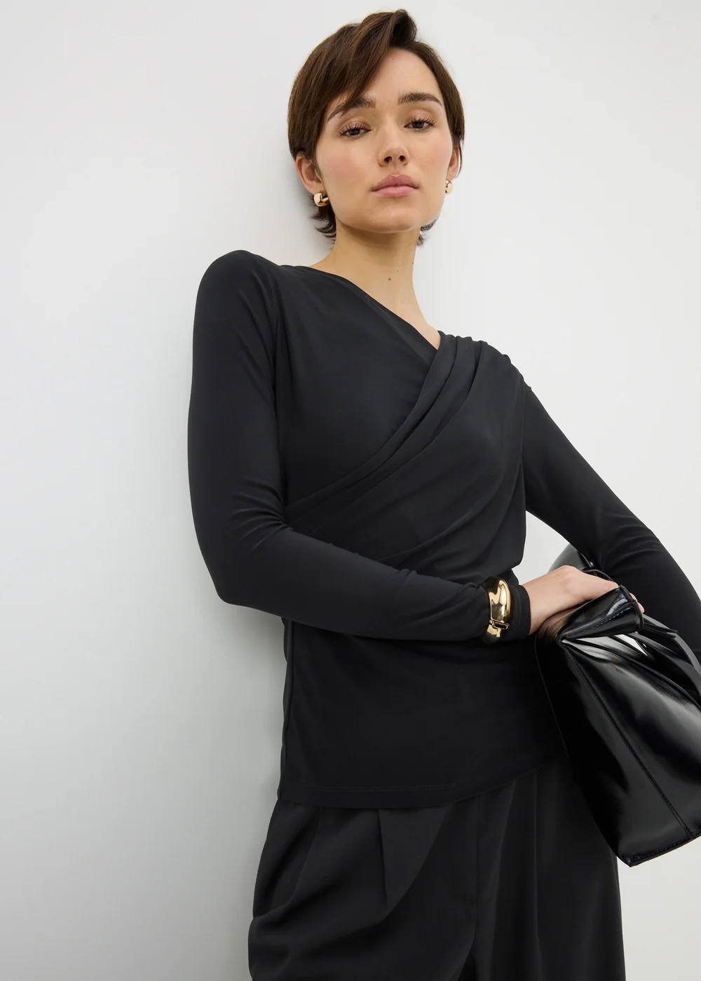 Black Wrap Over Top - Size 8 Image 1