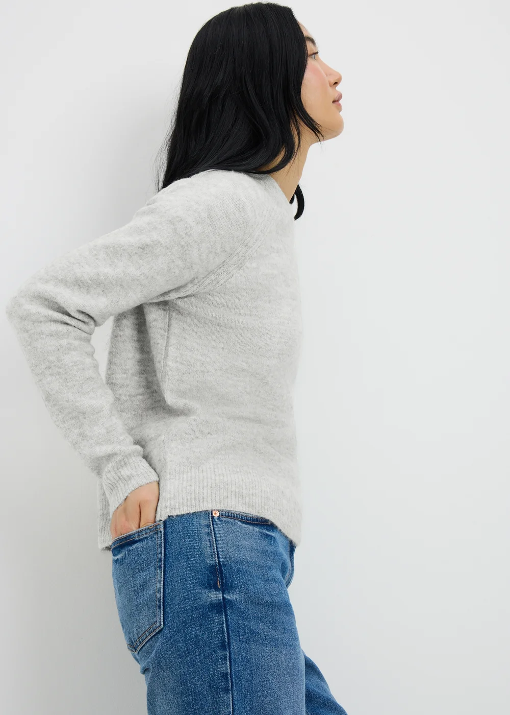 Light Grey Crew Neck Jumper - Extra small Image 1