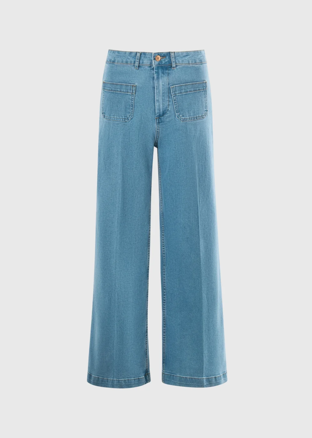 Light Wash Front Pocket Wide Leg Jeans - 18 S Image 3