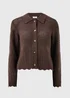 Chocolate Brown Crochet Collar Cardigan - Extra small Image 1