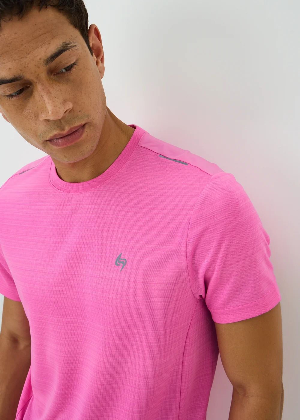 Souluxe Pink Space Dye Sports T-Shirt - S Image 3
