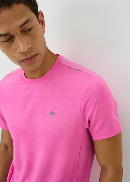 Souluxe Pink Space Dye Sports T-Shirt - S Image 3