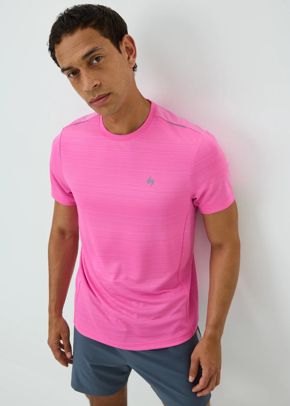 Souluxe Pink Space Dye Sports T-Shirt - S Image 1