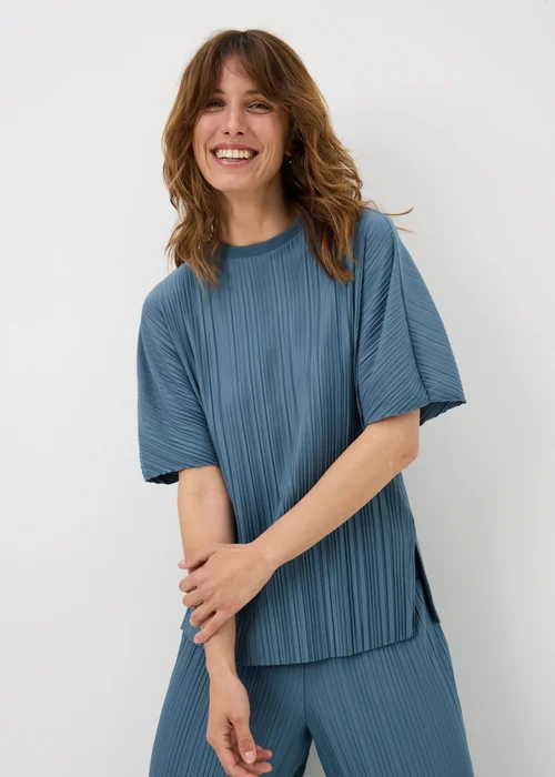 Blue Pleated Co Ord Top - 10 Image 1