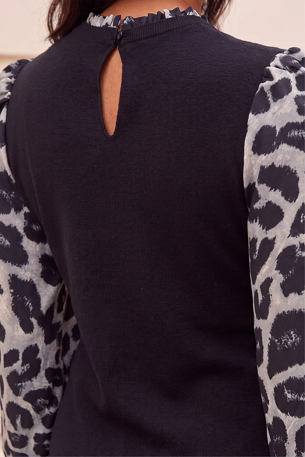Roman Grey Animal Print Mix Frill Short Dress - 14 Image 4