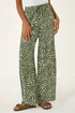 Roman Khaki Abstract Wide Leg Trouser - 14 Image 1