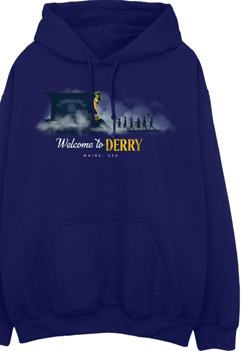 Spiral Galaxy Welcome To Derry Caravan Derry Navy Graphic Hoodie - XL Image 2