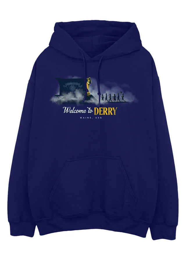Spiral Galaxy Welcome To Derry Caravan Derry Navy Graphic Hoodie