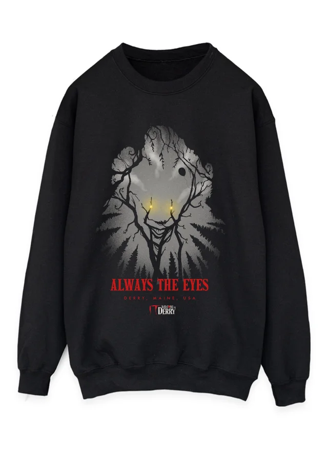Spiral Galaxy Welcome To Derry Always The Eyes Black Graphic Sweatshirt