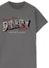 Spiral Galaxy Welcome To Derry Greetings Text Charcoal Graphic Washed T-Shirt - 5XL Image 2