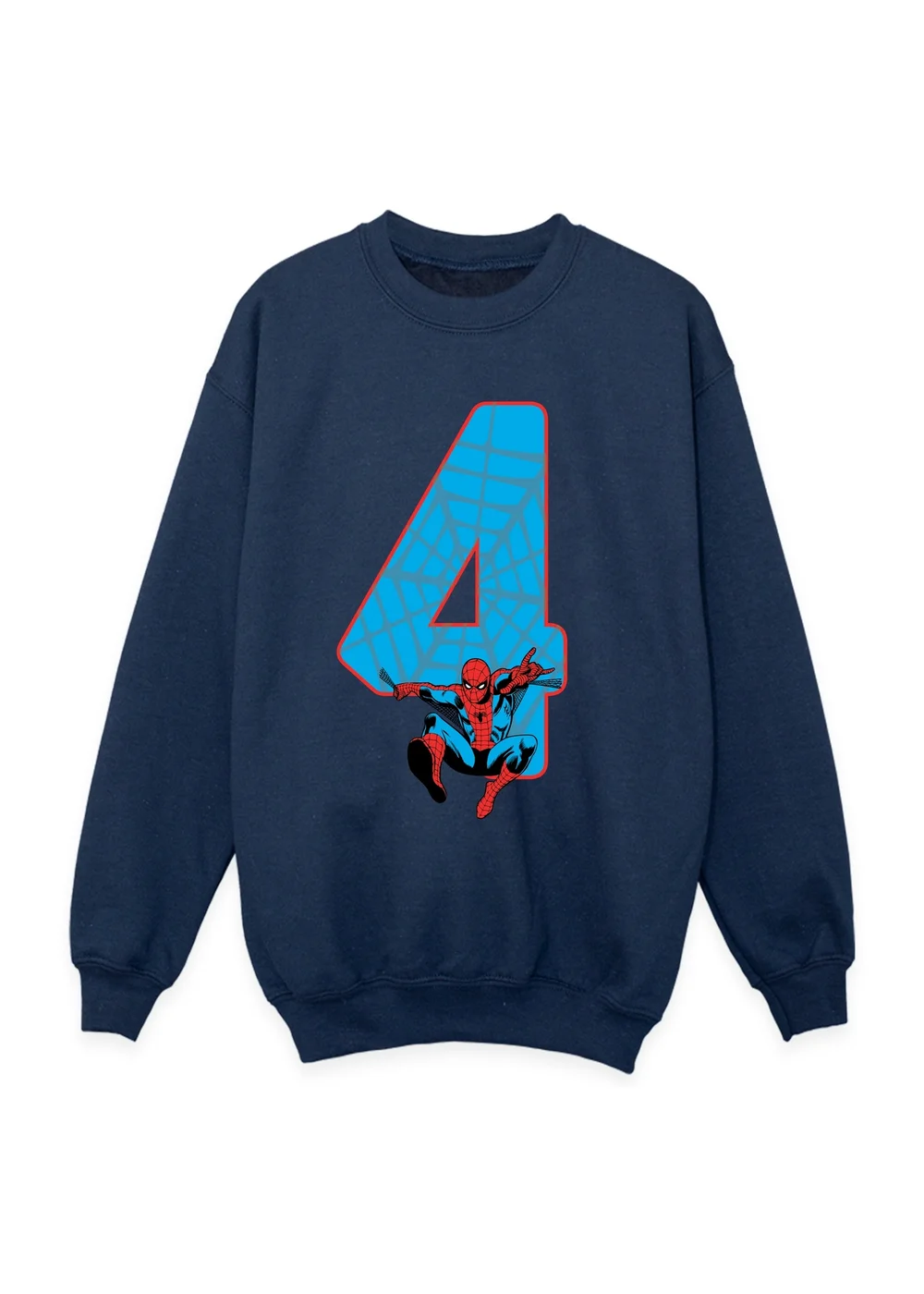 Ada & Ted Marvel Spider-Man 4 Birthday Boys Navy Blue Graphic Sweatshirt (3-6 Years) - 5-6 Yrs Image 1