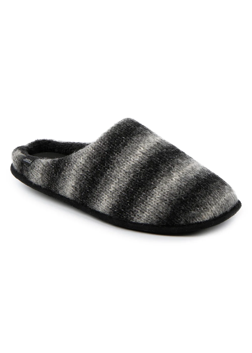 Totes Isotoner Grey Knitted Ombre Mule Slipper - 11-12 Image 4