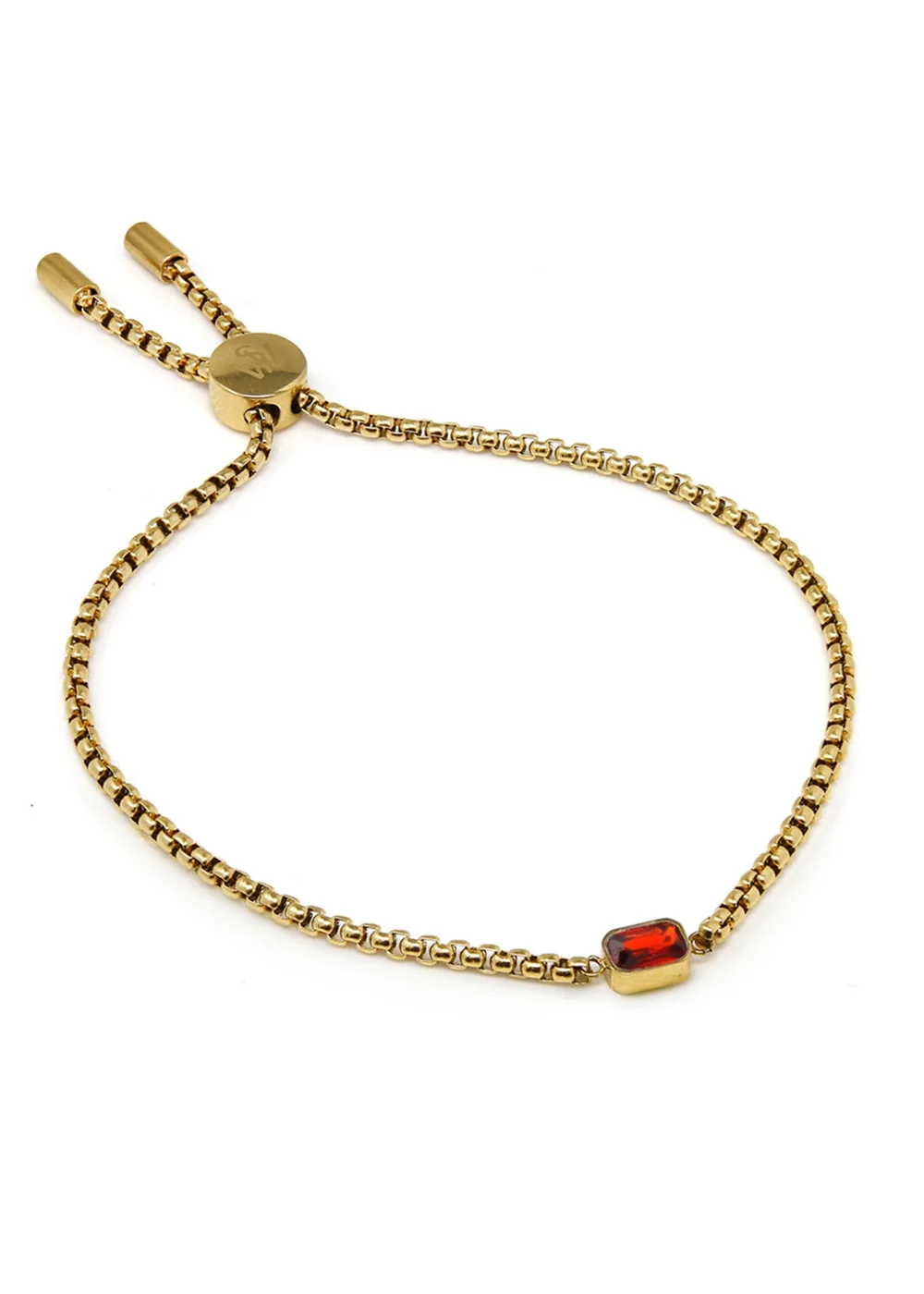 Say It With Yellow Gold Children's July Ruby Birthstone Bracelet - April Image 1